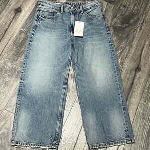 ZARA relaxed ankle length wide leg jeans